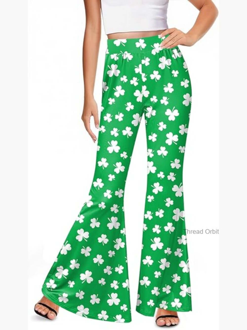 Shamrock Flared Pants High Waisted Stretch Trousers